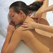 massage client relaxing